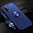 Custodia Silicone Ultra Sottile Morbida Cover con Magnetico Anello Supporto T02 per Huawei Honor 20 Blu