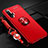 Custodia Silicone Ultra Sottile Morbida Cover con Magnetico Anello Supporto T02 per Huawei Honor 20 Rosso