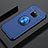 Custodia Silicone Ultra Sottile Morbida Cover con Magnetico Anello Supporto T02 per Huawei Mate 20 Pro Blu