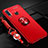 Custodia Silicone Ultra Sottile Morbida Cover con Magnetico Anello Supporto T02 per Huawei Nova 4e Rosso