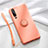 Custodia Silicone Ultra Sottile Morbida Cover con Magnetico Anello Supporto T02 per Huawei P30 Arancione