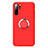 Custodia Silicone Ultra Sottile Morbida Cover con Magnetico Anello Supporto T02 per Huawei P30 Pro New Edition Rosso