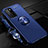 Custodia Silicone Ultra Sottile Morbida Cover con Magnetico Anello Supporto T02 per Huawei P40 Blu