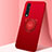 Custodia Silicone Ultra Sottile Morbida Cover con Magnetico Anello Supporto T02 per Oppo Find X2 Pro Rosso