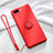 Custodia Silicone Ultra Sottile Morbida Cover con Magnetico Anello Supporto T02 per Oppo RX17 Neo Rosso