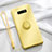 Custodia Silicone Ultra Sottile Morbida Cover con Magnetico Anello Supporto T02 per Samsung Galaxy S10e Giallo