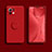 Custodia Silicone Ultra Sottile Morbida Cover con Magnetico Anello Supporto T02 per Xiaomi Mi 11 5G Rosso
