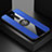 Custodia Silicone Ultra Sottile Morbida Cover con Magnetico Anello Supporto T02 per Xiaomi Mi 9T Blu