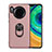 Custodia Silicone Ultra Sottile Morbida Cover con Magnetico Anello Supporto T03 per Huawei Mate 30 5G Oro Rosa