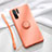 Custodia Silicone Ultra Sottile Morbida Cover con Magnetico Anello Supporto T03 per Huawei P30 Pro New Edition Arancione