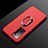Custodia Silicone Ultra Sottile Morbida Cover con Magnetico Anello Supporto T03 per Huawei P40 Pro Rosso