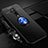 Custodia Silicone Ultra Sottile Morbida Cover con Magnetico Anello Supporto T03 per OnePlus 7T Pro Blu e Nero