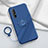 Custodia Silicone Ultra Sottile Morbida Cover con Magnetico Anello Supporto T03 per Oppo Find X2 Neo Blu