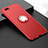 Custodia Silicone Ultra Sottile Morbida Cover con Magnetico Anello Supporto T03 per Oppo R15X Rosso