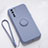 Custodia Silicone Ultra Sottile Morbida Cover con Magnetico Anello Supporto T03 per Oppo Reno3 Grigio