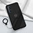 Custodia Silicone Ultra Sottile Morbida Cover con Magnetico Anello Supporto T03 per Oppo Reno3 Pro Nero