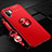 Custodia Silicone Ultra Sottile Morbida Cover con Magnetico Anello Supporto T03 per Samsung Galaxy Note 10 Plus 5G Rosso