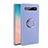 Custodia Silicone Ultra Sottile Morbida Cover con Magnetico Anello Supporto T03 per Samsung Galaxy S10 Viola