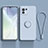 Custodia Silicone Ultra Sottile Morbida Cover con Magnetico Anello Supporto T03 per Xiaomi Mi 11 Lite 4G Azzurro