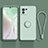 Custodia Silicone Ultra Sottile Morbida Cover con Magnetico Anello Supporto T03 per Xiaomi Mi 11 Lite 5G NE Verde Pastello