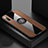 Custodia Silicone Ultra Sottile Morbida Cover con Magnetico Anello Supporto T03 per Xiaomi Mi A3 Marrone