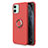 Custodia Silicone Ultra Sottile Morbida Cover con Magnetico Anello Supporto T04 per Apple iPhone 11