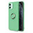 Custodia Silicone Ultra Sottile Morbida Cover con Magnetico Anello Supporto T04 per Apple iPhone 11 Verde