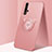 Custodia Silicone Ultra Sottile Morbida Cover con Magnetico Anello Supporto T04 per Huawei Honor 20 Rosa