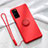 Custodia Silicone Ultra Sottile Morbida Cover con Magnetico Anello Supporto T04 per Huawei Honor V30 Pro 5G Rosso