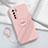 Custodia Silicone Ultra Sottile Morbida Cover con Magnetico Anello Supporto T04 per Huawei Nova 7 SE 5G Rosa