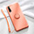 Custodia Silicone Ultra Sottile Morbida Cover con Magnetico Anello Supporto T04 per Huawei P20 Arancione