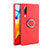 Custodia Silicone Ultra Sottile Morbida Cover con Magnetico Anello Supporto T04 per Huawei P30 Rosso