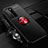 Custodia Silicone Ultra Sottile Morbida Cover con Magnetico Anello Supporto T04 per Huawei P40 Pro Rosso e Nero