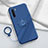 Custodia Silicone Ultra Sottile Morbida Cover con Magnetico Anello Supporto T04 per Oppo K7 5G Blu