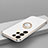 Custodia Silicone Ultra Sottile Morbida Cover con Magnetico Anello Supporto T04 per Samsung Galaxy S22 Ultra 5G