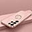 Custodia Silicone Ultra Sottile Morbida Cover con Magnetico Anello Supporto T04 per Samsung Galaxy S22 Ultra 5G Oro Rosa
