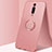 Custodia Silicone Ultra Sottile Morbida Cover con Magnetico Anello Supporto T04 per Xiaomi Mi 9T Pro Rosa
