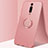 Custodia Silicone Ultra Sottile Morbida Cover con Magnetico Anello Supporto T04 per Xiaomi Mi 9T Rosa