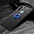 Custodia Silicone Ultra Sottile Morbida Cover con Magnetico Anello Supporto T04 per Xiaomi Redmi Note 8 Blu e Nero