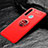 Custodia Silicone Ultra Sottile Morbida Cover con Magnetico Anello Supporto T04 per Xiaomi Redmi Note 8T Rosso