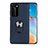 Custodia Silicone Ultra Sottile Morbida Cover con Magnetico Anello Supporto T05 per Huawei P40 Pro