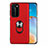 Custodia Silicone Ultra Sottile Morbida Cover con Magnetico Anello Supporto T05 per Huawei P40 Pro Rosso