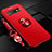 Custodia Silicone Ultra Sottile Morbida Cover con Magnetico Anello Supporto T05 per Samsung Galaxy S10 Plus Rosso