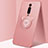 Custodia Silicone Ultra Sottile Morbida Cover con Magnetico Anello Supporto T05 per Xiaomi Mi 9T Rosa