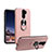 Custodia Silicone Ultra Sottile Morbida Cover con Magnetico Anello Supporto T05 per Xiaomi Redmi Note 8 Pro Oro Rosa