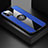 Custodia Silicone Ultra Sottile Morbida Cover con Magnetico Anello Supporto T06 per Apple iPhone 11 Pro Blu