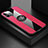 Custodia Silicone Ultra Sottile Morbida Cover con Magnetico Anello Supporto T06 per Apple iPhone 11 Pro Rosso