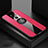 Custodia Silicone Ultra Sottile Morbida Cover con Magnetico Anello Supporto T06 per Huawei Mate 20 X 5G Rosa Caldo