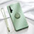 Custodia Silicone Ultra Sottile Morbida Cover con Magnetico Anello Supporto T06 per Huawei Nova 5T Verde