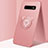 Custodia Silicone Ultra Sottile Morbida Cover con Magnetico Anello Supporto T06 per Samsung Galaxy S10 Plus Rosa